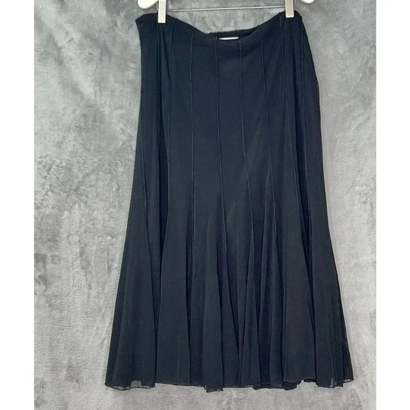 Alberto Makali Dresses & Skirts - Alberto Makali Black Seamed Flowy Overlay Mesh Skirt‎ Flare Witchy Goth 14